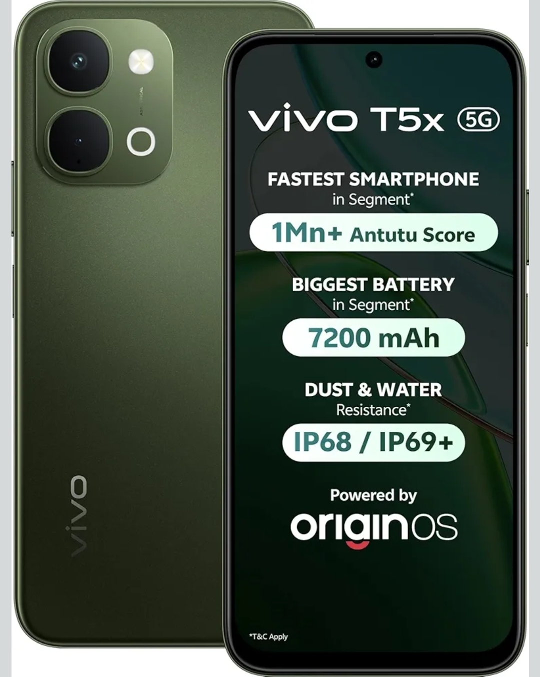 vivo T5X 5G (Cyber Green, 8GB RAM, 128GB Storage) 